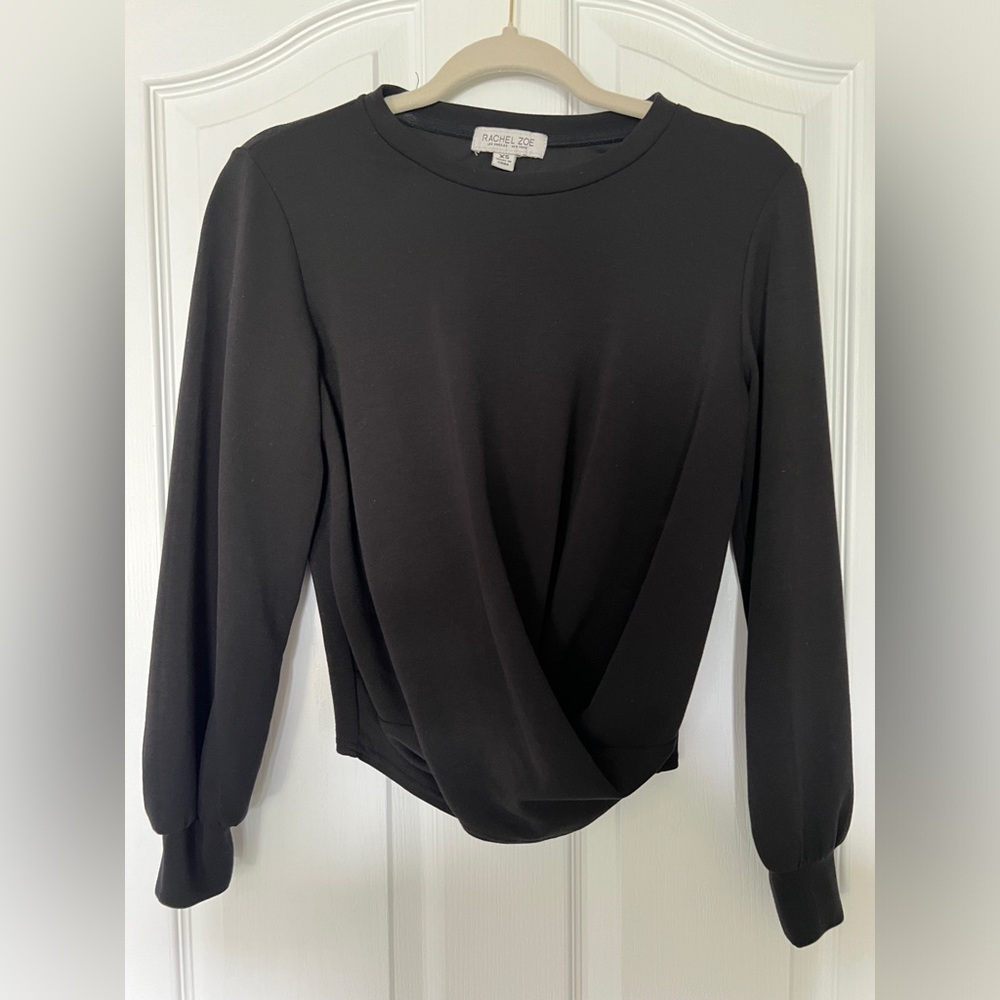 Lovely cropped black long sleeve top